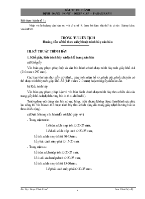 Bài thực hành định dạng Font  drop cap  paragraph